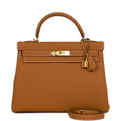 Hermes Kelly 32 Retourne Gold Togo Gold Hardware
