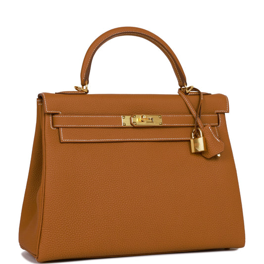 Hermes Kelly 32 Retourne Gold Togo Gold Hardware