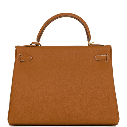 Hermes Kelly 32 Retourne Gold Togo Gold Hardware