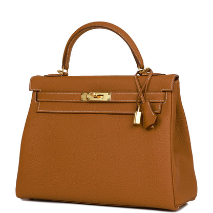 Hermes Kelly 32 Retourne Gold Togo Gold Hardware