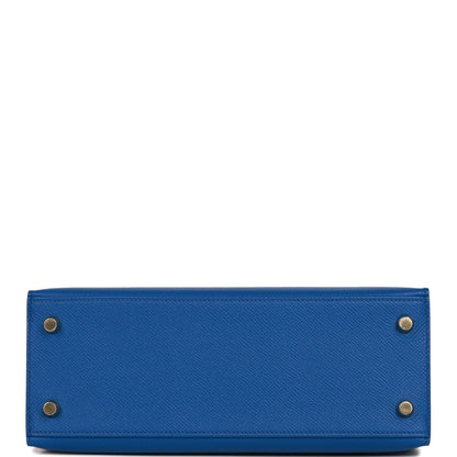 Hermes Kelly 25 Sellier Bleu France Epsom Gold Hardware