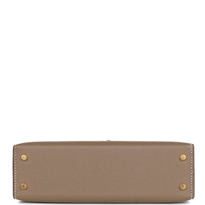 Hermes Kelly 20 Sellier Etoupe Epsom Gold Hardware