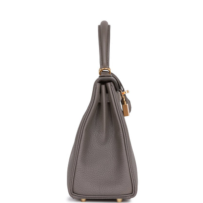 Hermes Kelly 25 Retourne Etain Togo Gold Hardware