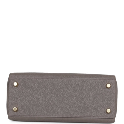 Hermes Kelly 25 Retourne Etain Togo Gold Hardware