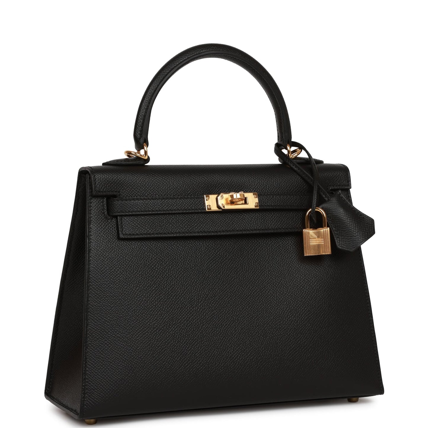 Hermes Kelly 25 Sellier Black Epsom Gold Hardware