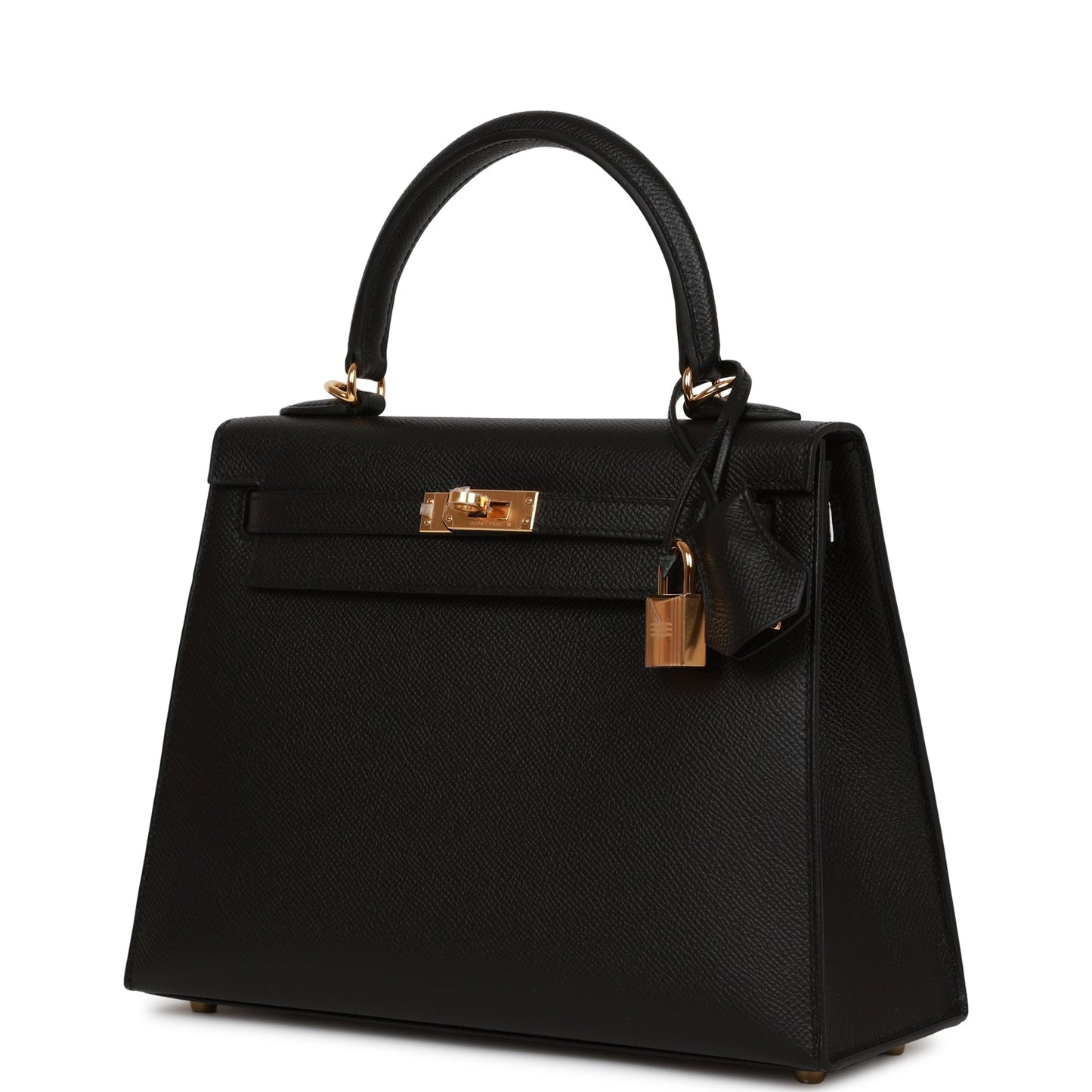 Hermes Kelly 25 Sellier Black Epsom Gold Hardware