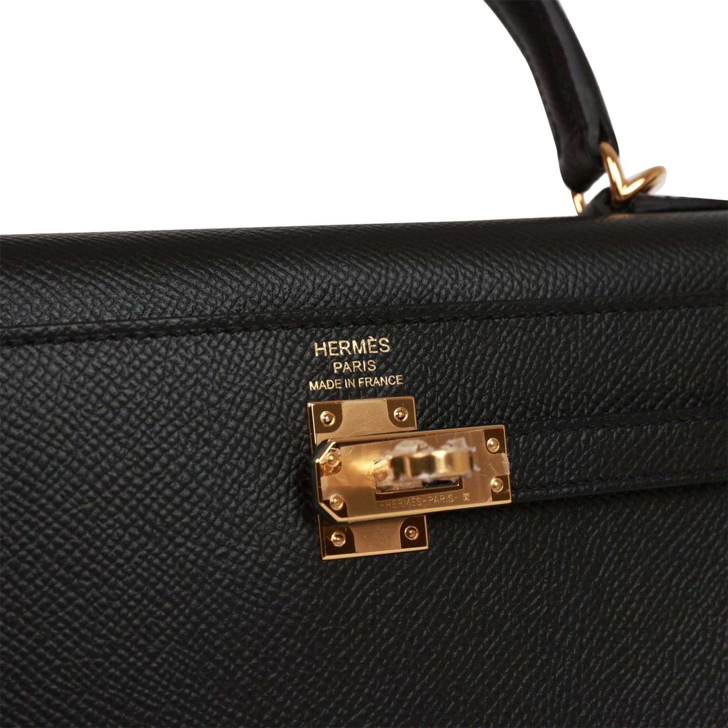 Hermes Kelly 25 Sellier Black Epsom Gold Hardware