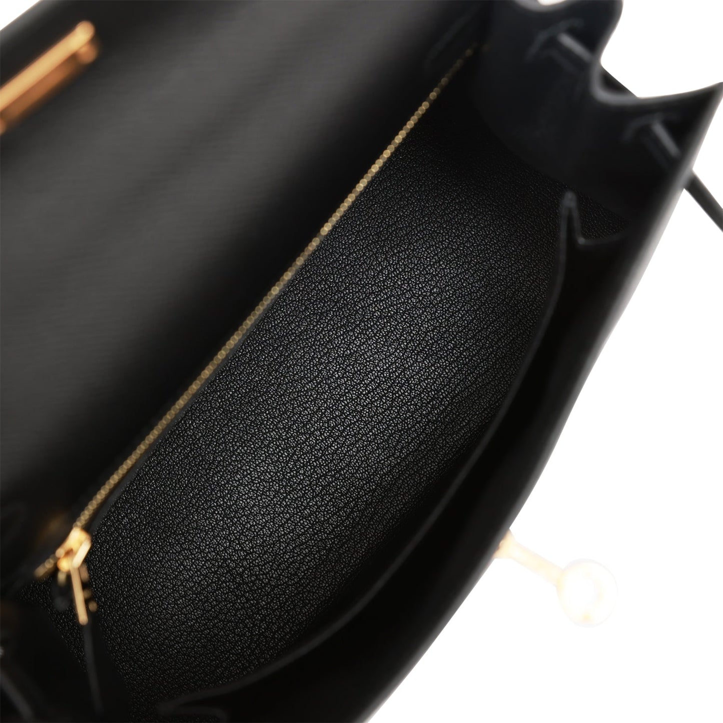 Hermes Kelly 25 Sellier Black Epsom Gold Hardware