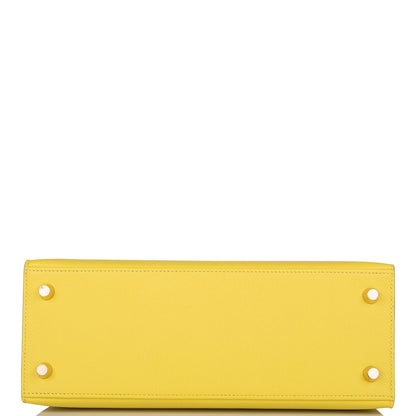 Hermes Kelly 25 Sellier Lime Epsom Gold Hardware