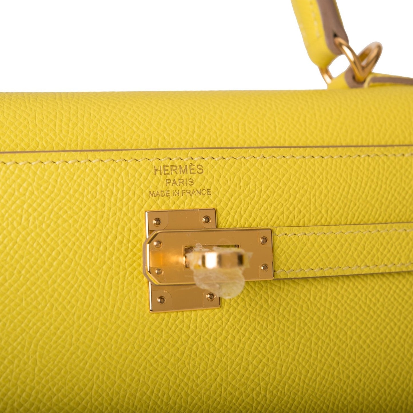 Hermes Kelly 25 Sellier Lime Epsom Gold Hardware