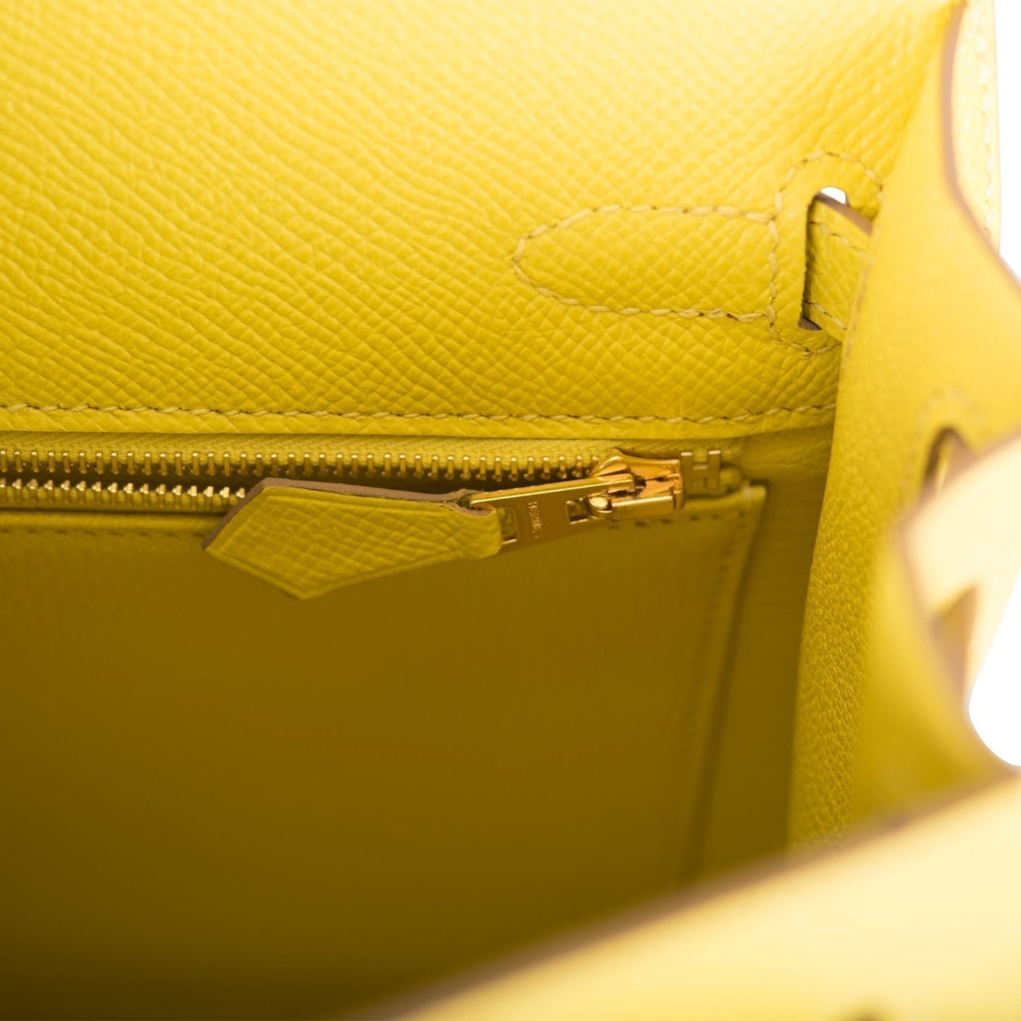 Hermes Kelly 25 Sellier Lime Epsom Gold Hardware