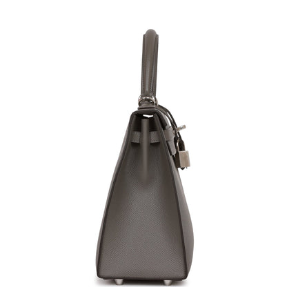 Hermes Kelly 25 Sellier Gris Meyer Epsom Palladium Hardware
