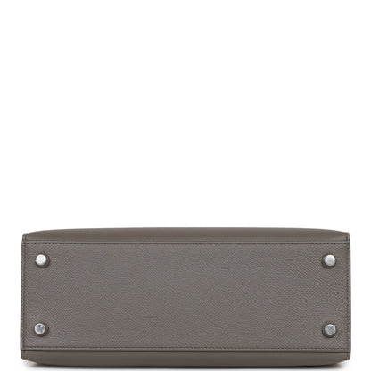 Hermes Kelly 25 Sellier Gris Meyer Epsom Palladium Hardware