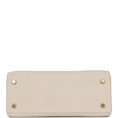 Hermes Kelly 25 Retourne Craie Togo Gold Hardware