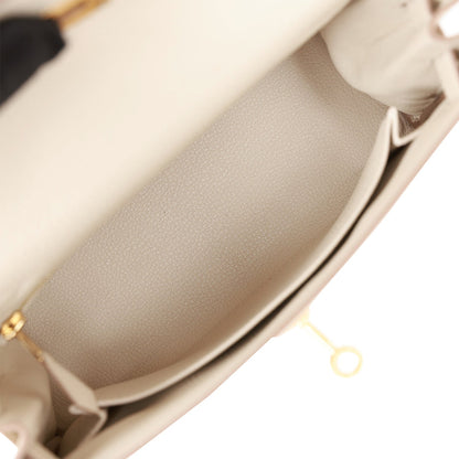 Hermes Kelly 25 Retourne Craie Togo Gold Hardware