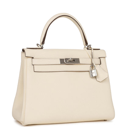 Hermes Kelly 28 Retourne Nata Clemence Palladium Hardware