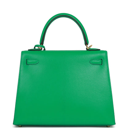 Hermes Kelly 25 Sellier Menthe Chevre Gold Hardware