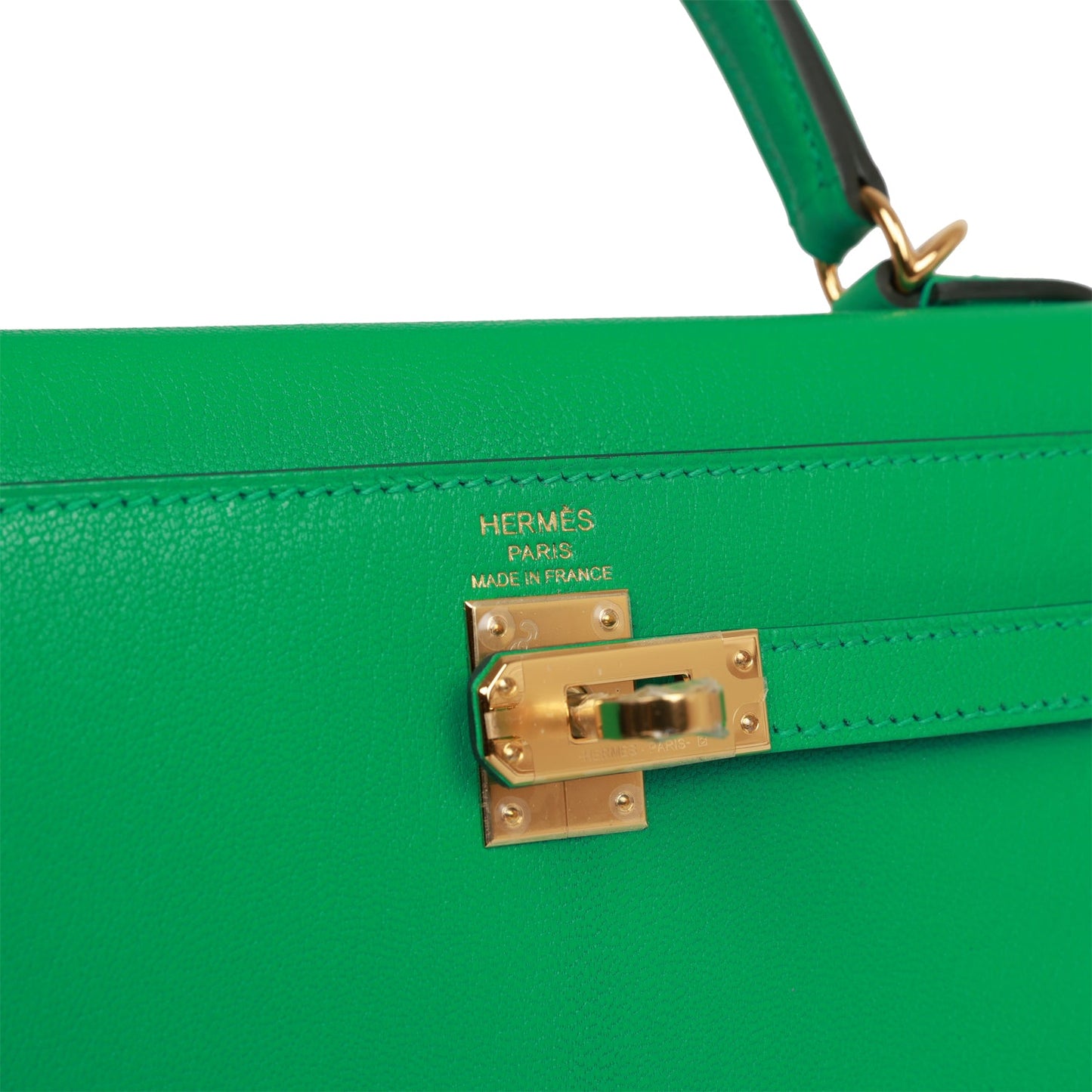Hermes Kelly 25 Sellier Menthe Chevre Gold Hardware