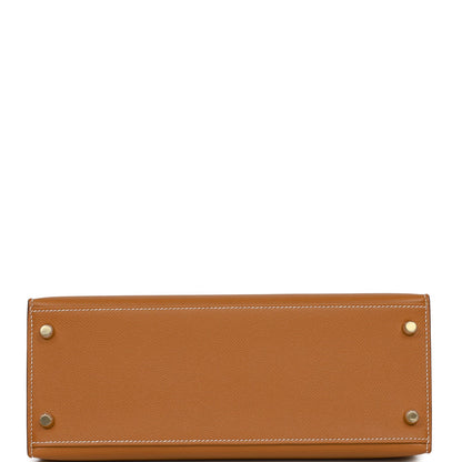 Hermes Kelly 28 Sellier Gold Epsom Gold Hardware