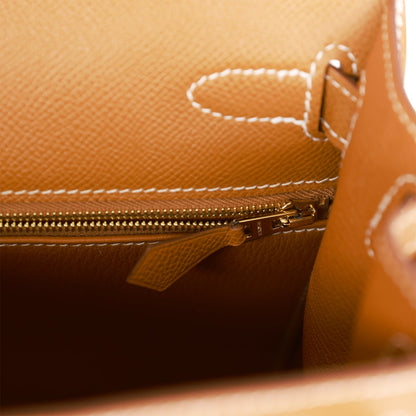 Hermes Kelly 28 Sellier Gold Epsom Gold Hardware