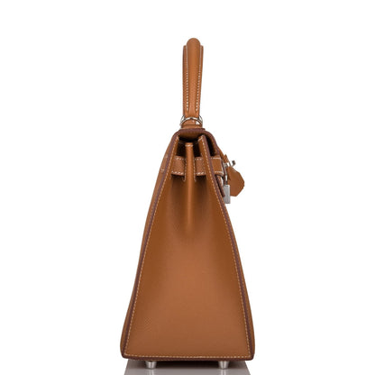 Hermes Kelly 28 Sellier Gold Epsom Palladium Hardware