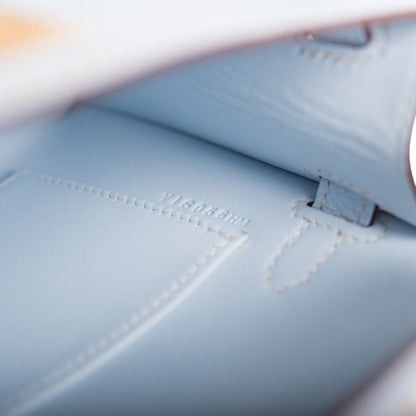 Hermes Kelly 20 Sellier Bleu Brume Epsom Gold Hardware