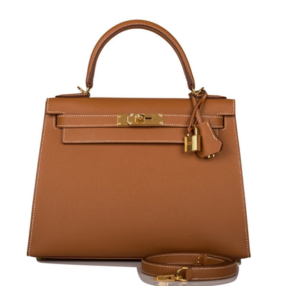 Hermes Kelly 28 Sellier Gold Epsom Gold Hardware