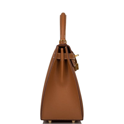 Hermes Kelly 28 Sellier Gold Epsom Gold Hardware