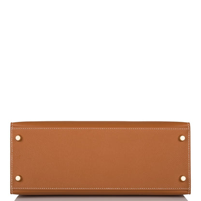 Hermes Kelly 28 Sellier Gold Epsom Gold Hardware
