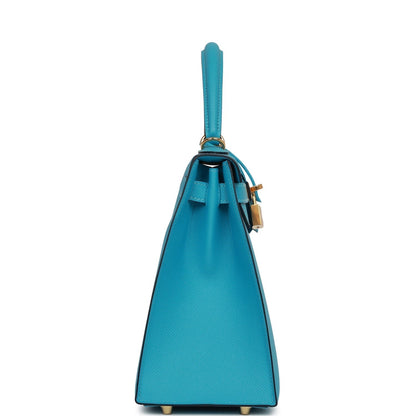 Hermes Kelly 28 Sellier Bleu du Nord Epsom Gold Hardware