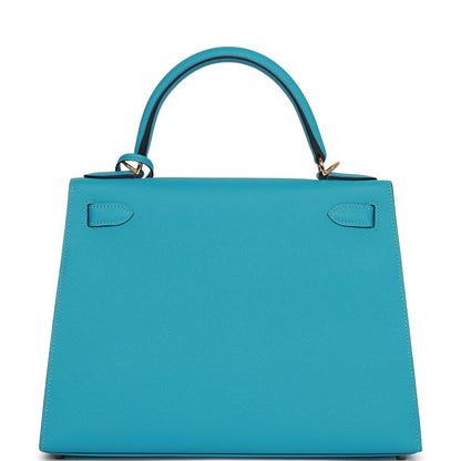 Hermes Kelly 28 Sellier Bleu du Nord Epsom Gold Hardware