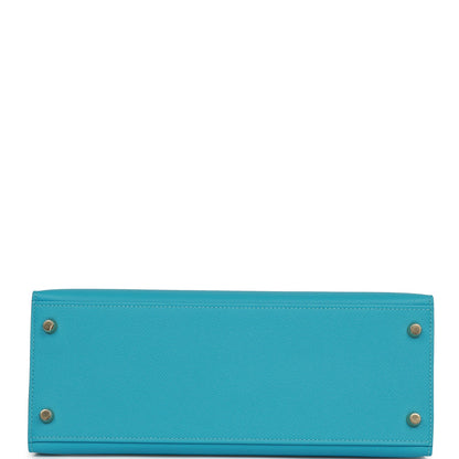 Hermes Kelly 28 Sellier Bleu du Nord Epsom Gold Hardware