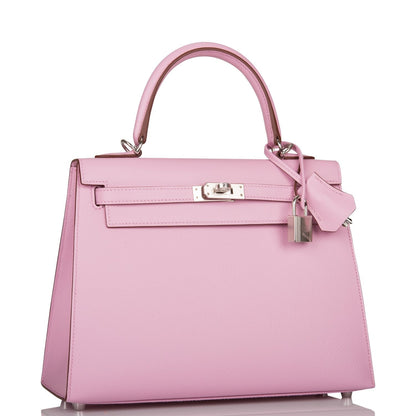 Hermes Kelly 25 Sellier Mauve Sylvestre Epsom Palladium Hardware