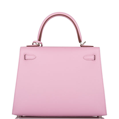 Hermes Kelly 25 Sellier Mauve Sylvestre Epsom Palladium Hardware