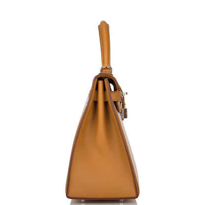 Hermes Kelly 28 Sellier Sesame Toile and Swift Palladium Hardware