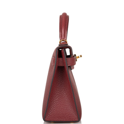 Hermes Kelly 20 Sellier Rouge H Chevre Gold Hardware
