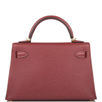 Hermes Kelly 20 Sellier Rouge H Chevre Gold Hardware