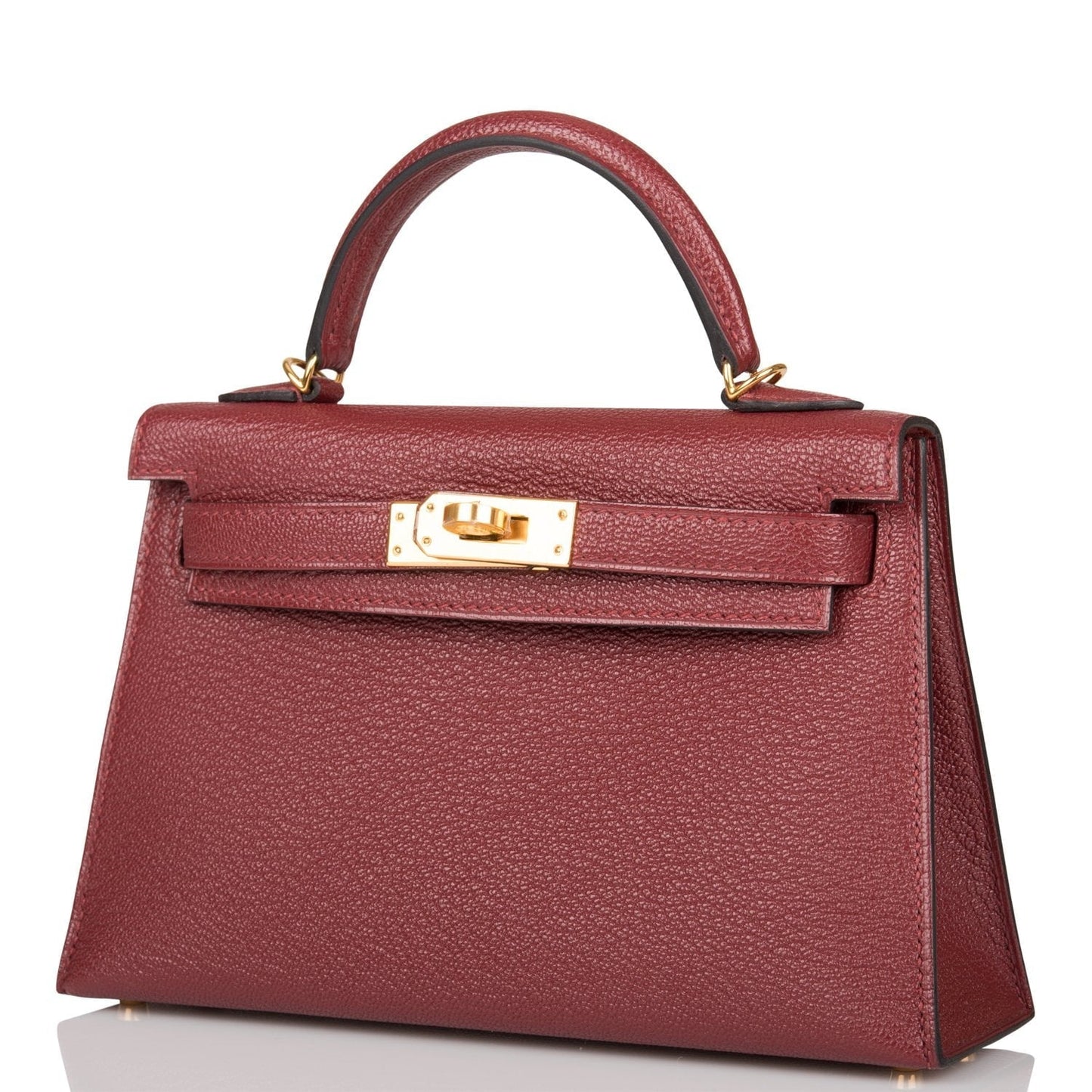 Hermes Kelly 20 Sellier Rouge H Chevre Gold Hardware
