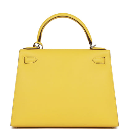 Hermes Kelly 28 Sellier Jaune de Naples Epsom Palladium Hardware