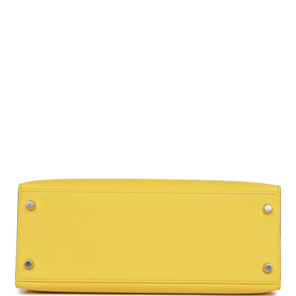 Hermes Kelly 28 Sellier Jaune de Naples Epsom Palladium Hardware