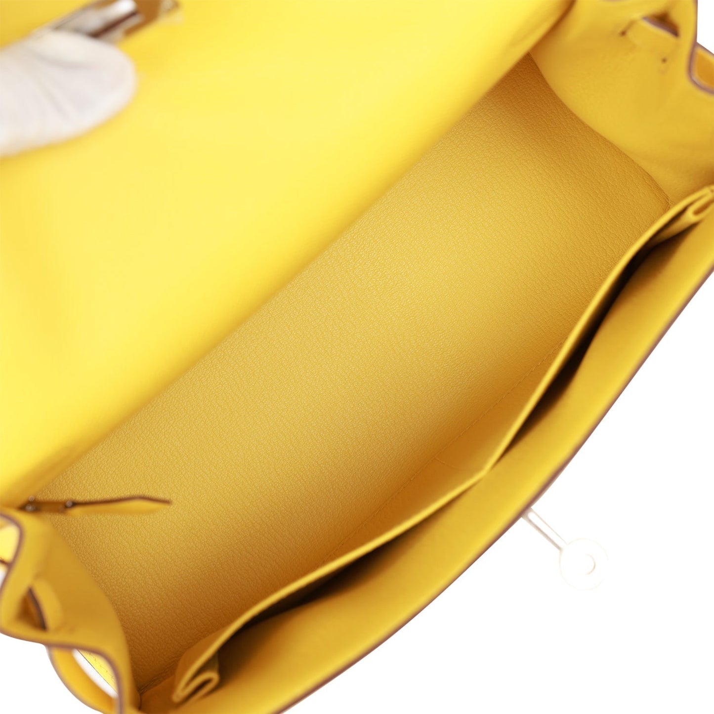Hermes Kelly 28 Sellier Jaune de Naples Epsom Palladium Hardware