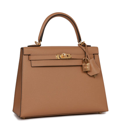 Hermes Kelly 25 Sellier Chai Epsom Gold Hardware