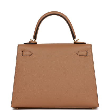 Hermes Kelly 25 Sellier Chai Epsom Gold Hardware
