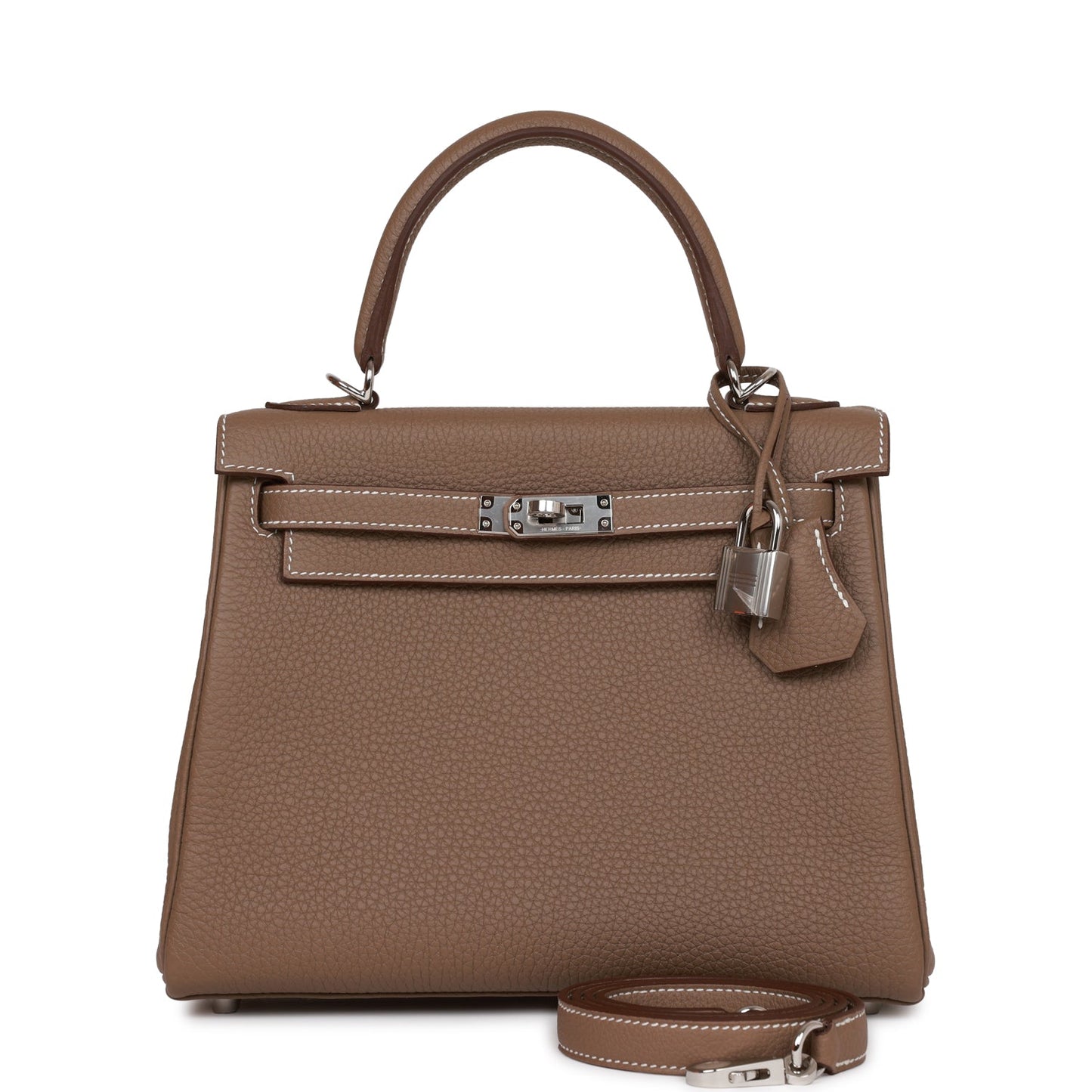 Hermes Kelly 25 Retourne Etoupe Togo Palladium Hardware