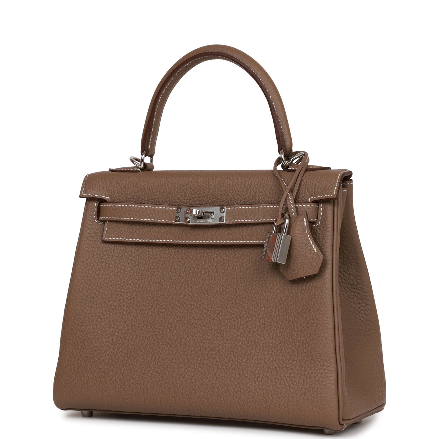 Hermes Kelly 25 Retourne Etoupe Togo Palladium Hardware