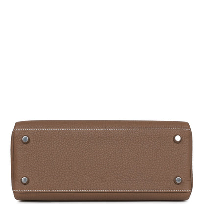 Hermes Kelly 25 Retourne Etoupe Togo Palladium Hardware