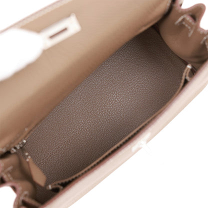 Hermes Kelly 25 Retourne Etoupe Togo Palladium Hardware