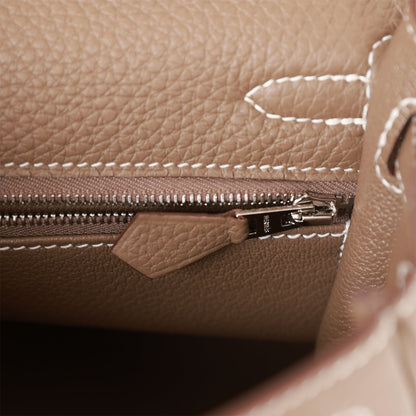 Hermes Kelly 25 Retourne Etoupe Togo Palladium Hardware