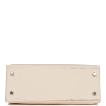 Hermes Kelly 25 Sellier Tri-Color Nata, Chai and Gris Meyer Epsom Palladium Hardware