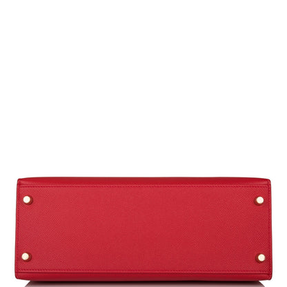Hermes Kelly 28 Sellier Rouge Casaque Epsom Gold Hardware